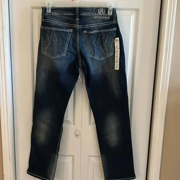 Rock & Republic 30x30 men jeans .Blue,slim straight,embroidered logo NWT - Picture 5 of 15